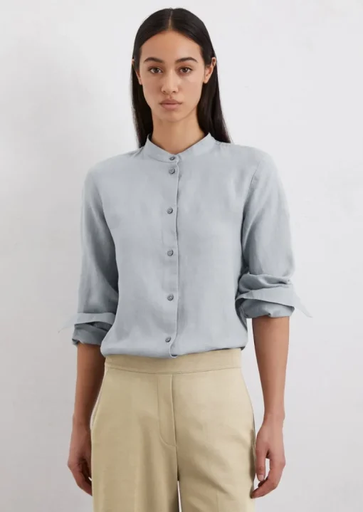A-Shape-Leinenbluse regular aus leichter Qualität