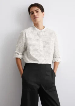 Bedruckte Bluse regular aus Light Papertouch-Popeline