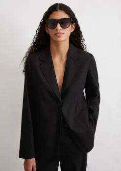 Blazer regular aus Leinen-Viskose-Stretch
