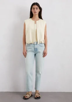 Blouson-Weste relaxed cropped aus Organic Cotton-Mix