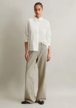 Bluse mit Falten-Detail regular aus reiner Bio-Baumwolle