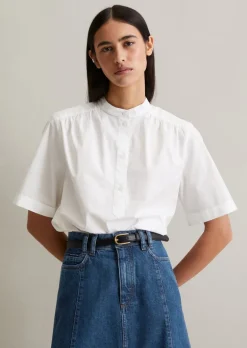 Bluse regular aus Papertouch Popeline