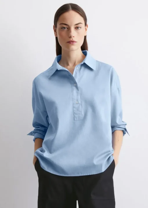 Bluse relaxed aus Baumwoll-Satin
