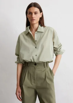 Bluse relaxed aus Baumwoll-Chambray