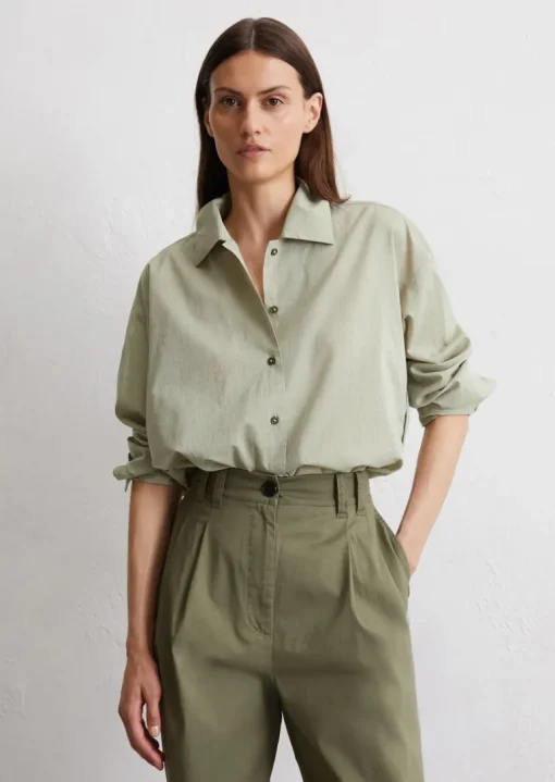 Bluse relaxed aus Baumwoll-Chambray