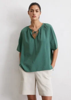 Bluse relaxed mit Crinkle-Struktur