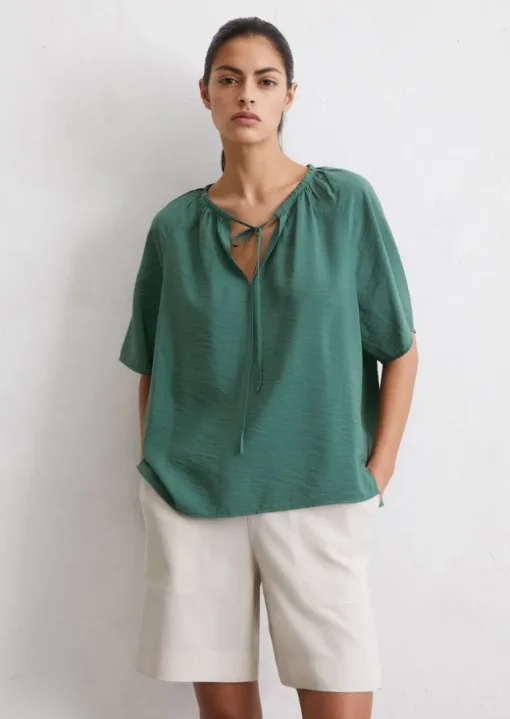 Bluse relaxed mit Crinkle-Struktur