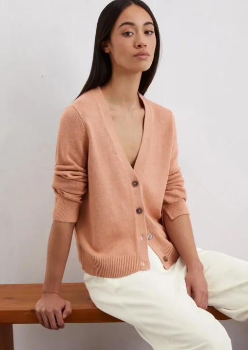 Cardigan relaxed aus Organic Cotton-Leinen-Mix