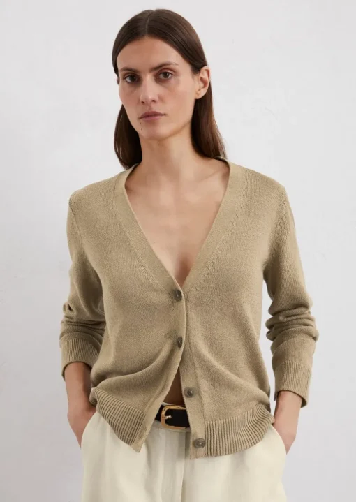 Cardigan relaxed aus Organic Cotton-Leinen-Mix
