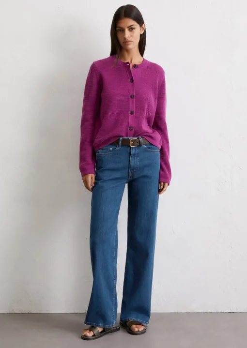 Cardigan slim aus Heavy-Weight-Organic-Cotton