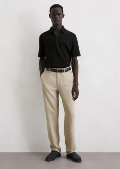 Chino Model Bunkris straight aus edlem Leinen-Viskose-Mix