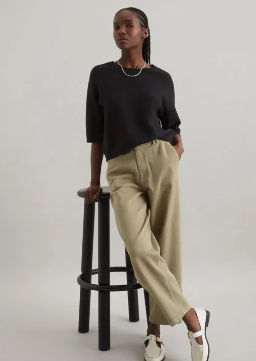 DfC Kurzarm-Strickpullover loose aus Organic Cotton