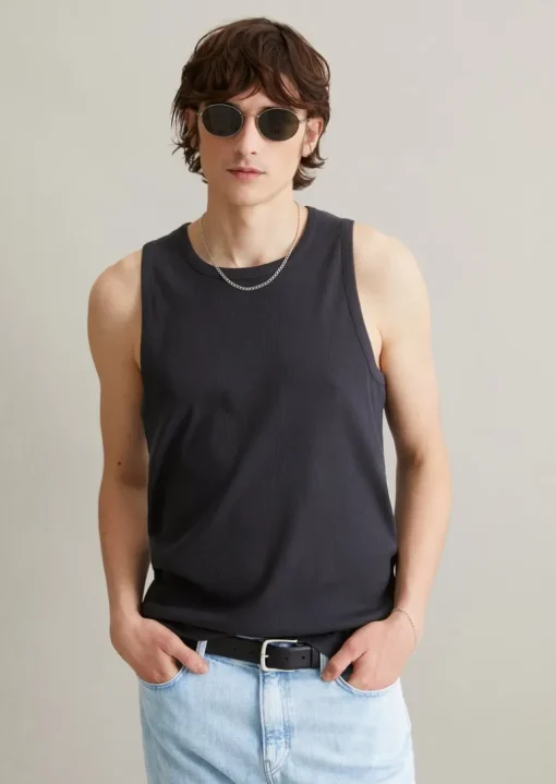 DfC Ripp-Tanktop slim aus Bio-Baumwoll-Mix