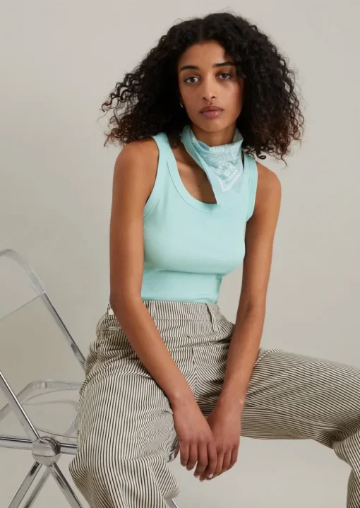 DfC Ripp-Tanktop slim aus Bio-Baumwoll-Stretchjersey