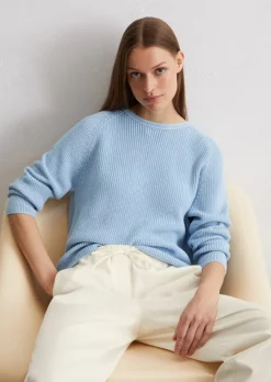 DfC-Rundhals-Strickpullover loose aus Heavy-Weight-Organic-Cotton