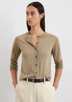 Feinstrick-Cardigan regular aus Organic Cotton-Mix