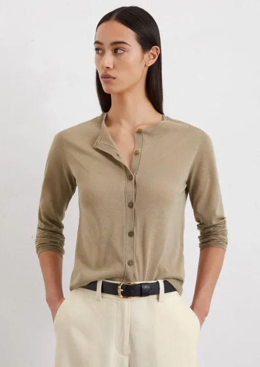 Feinstrick-Cardigan regular aus Organic Cotton-Mix