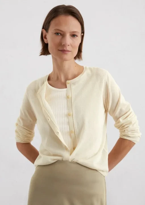 Feinstrick-Cardigan regular aus Organic Cotton-Mix