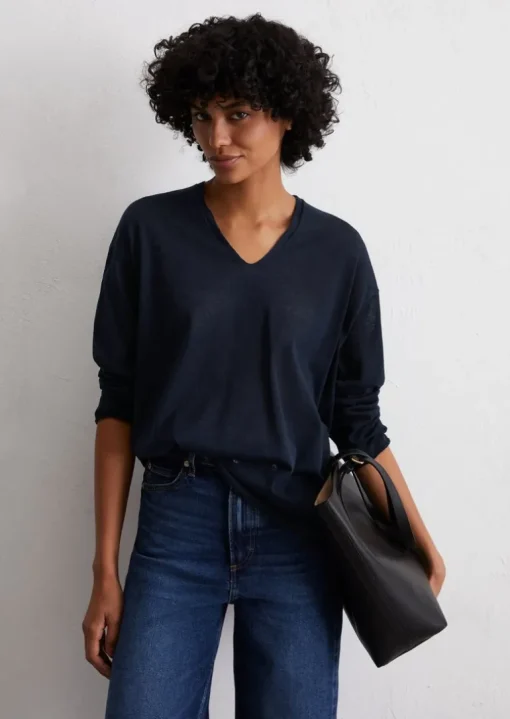 Feinstrick-Pullover loose aus Organic-Cotton-Mix