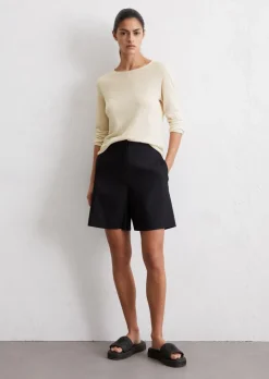 Feinstrick-Pullover slim aus reinem Leinen