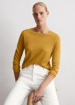 Feinstrick-Pullover slim aus reinem Leinen