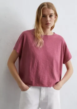 Feinstrick-T-Shirt oversize aus Baumwolle-Leinen-Slub
