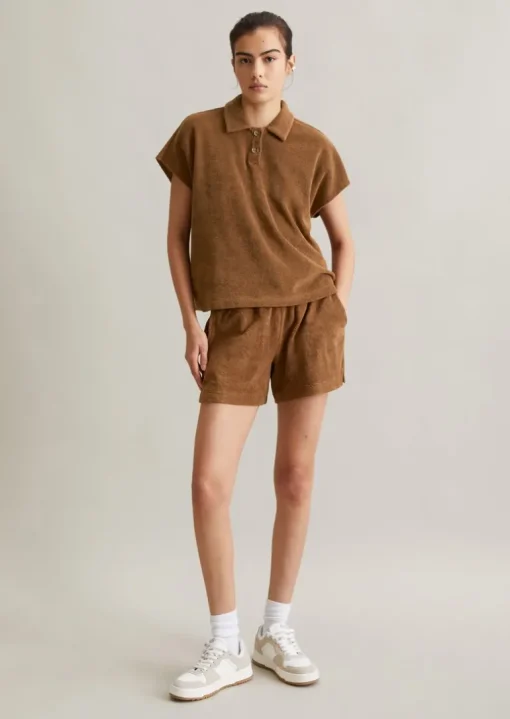 Frottee-Poloshirt wide aus softem Organic Cotton