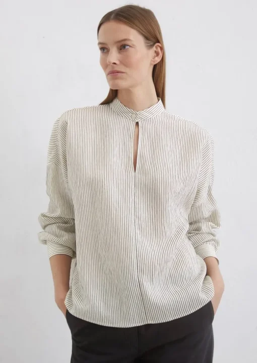 Gestreifte Bluse relaxed mit LENZING™ ECOVERO™