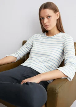 Gestreiftes Longsleeve regular aus Organic-Cotton-Stretch-Jersey