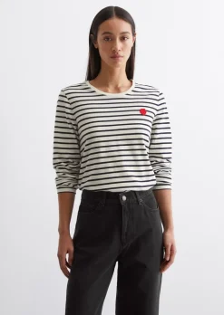 Gestreiftes Longsleeve regular aus Organic-Cotton-Stretch-Jersey