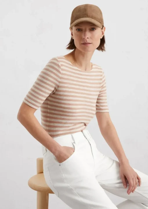 Gestreiftes T-Shirt regular aus Organic Cotton Slub Jersey