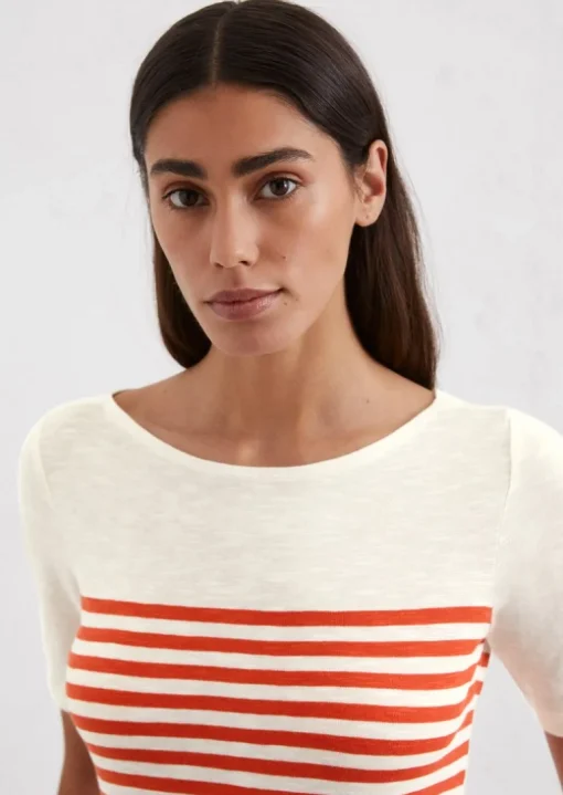 Gestreiftes T-Shirt regular aus Organic Cotton Slub Jersey