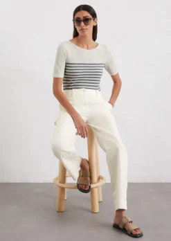 Gestreiftes T-Shirt regular aus Organic Cotton Slub Jersey
