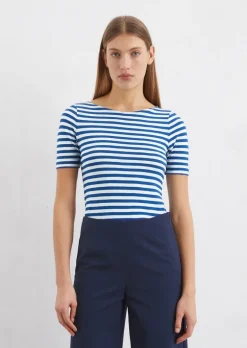 Gestreiftes T-Shirt regular aus Organic Cotton Slub Jersey