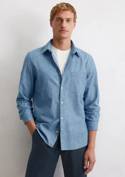 Hemd shaped aus leichtem Bio-Baumwoll-Chambray