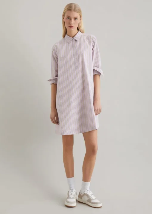 Hemdblusenkleid A-Shape mit garngefärbten Streifen