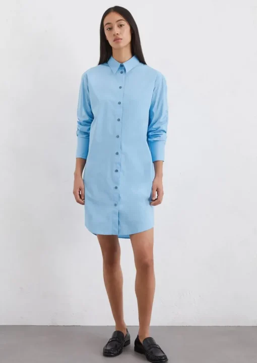 Hemdblusenkleid regular aus Popeline