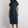 Hemdblusenkleid relaxed aus leichtem Baumwoll-Voile