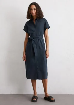 Hemdblusenkleid relaxed aus leichtem Baumwoll-Voile