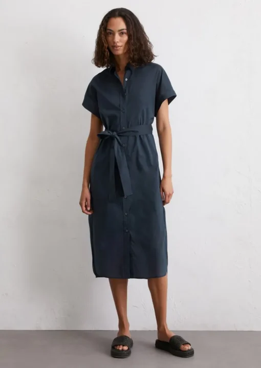 Hemdblusenkleid relaxed aus leichtem Baumwoll-Voile
