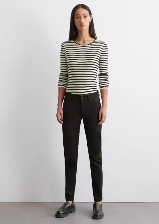 Hose Model Alby slim aus Satin-Stretch