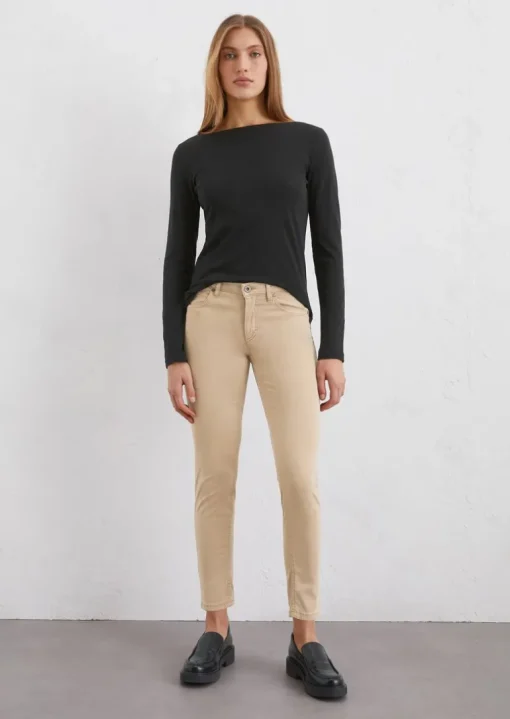 Hose Model Lulea slim aus Lyocell-Baumwolle-Mix