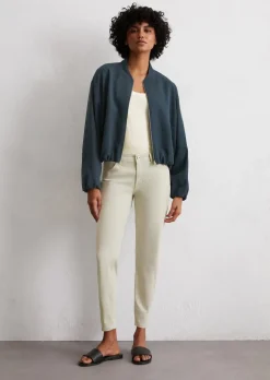 Hose Model Lulea slim cropped aus Lyocell-Baumwolle-Mix
