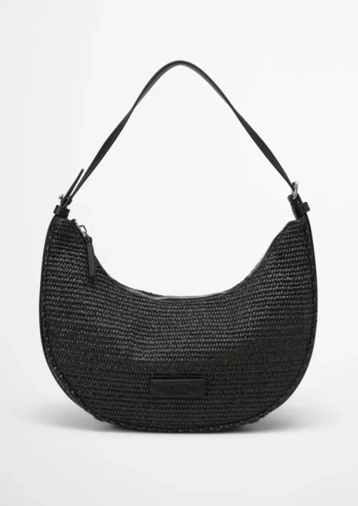 2in1 Umhängetasche small in Raffia-Bast-Optik