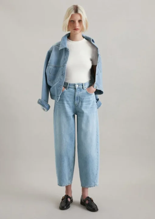 Jeans Model Stine barrel cropped aus reiner Baumwolle