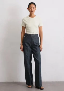 Jeans Model Tolva wide long aus Baumwolle-Leinen-Mix
