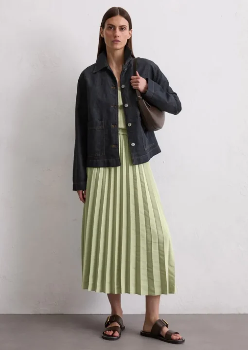 Jeansjacke regular aus Baumwolle-Leinen-Mix