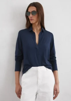 Jerseybluse regular aus LENZING™ ECOVERO™