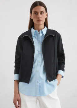 Kapuzenjacke regular aus Polyester-Schurwolle-Mix