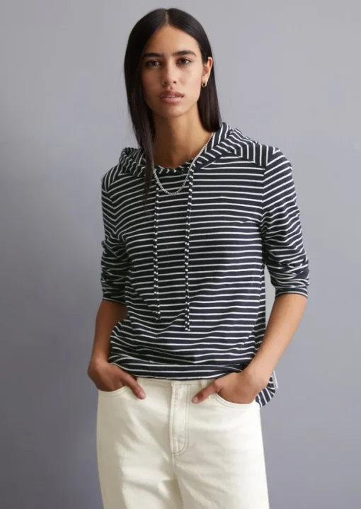 Kapuzen-Longsleeve relaxed aus softem Organic Cotton-Jersey